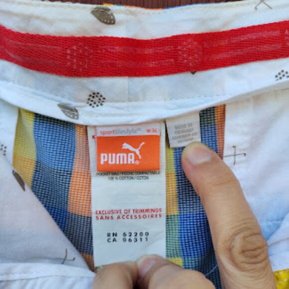 PUMA | Mens Colorful Check Pattern Flat Front Golf Shorts Bright Golfing 34 - Picture 9 of 13